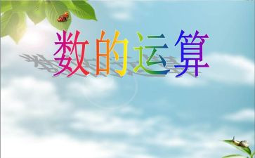 数与运算教案模板6篇